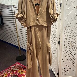 Tan Women's Linen Set